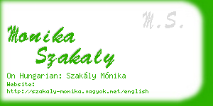 monika szakaly business card
