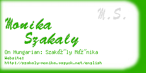 monika szakaly business card